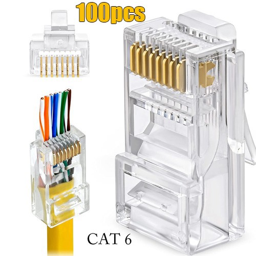 100pcs rj45 pass through - 100pcs,